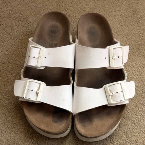 Papillio Birkenstock White Double Strap Sandals - Picture 3 of 9